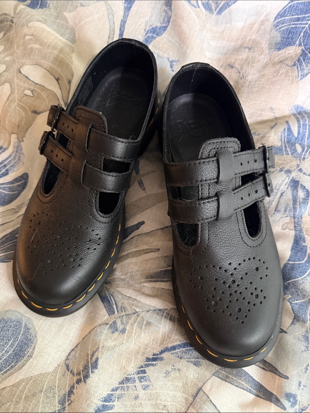 The Original Dr. Martens Mary Janes leather black shoes 7 NWOBox